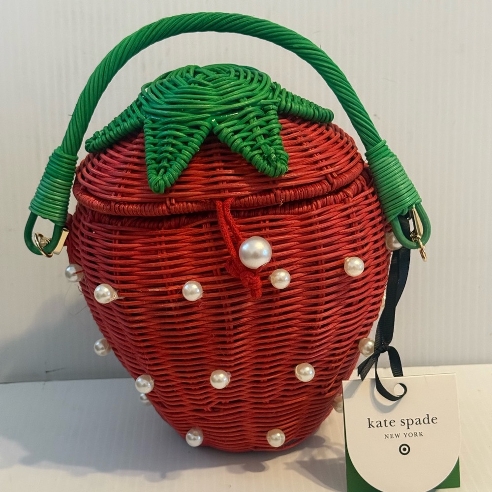 Kate Spade NY Target Pearl Embellished Strawberry Basket Bag Exclusive IN HAND